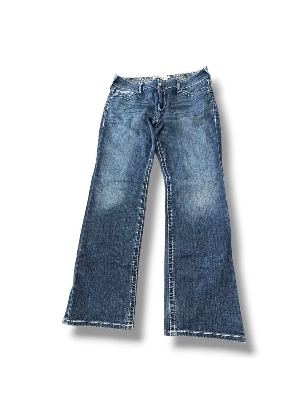 Ariat Real Jeans Mid Rise Straight Dark Wash Western Cowgirl Denim Women’s 33R